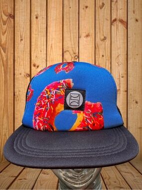PSD Brand Doughnut  Print Trucker Cap Mesh And Foam SnapBack Black, Blue, Pink